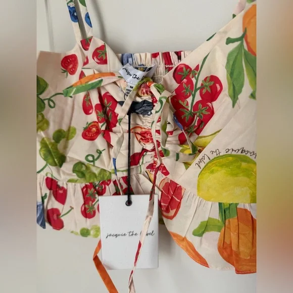 Jacquie the label Cream Fruit Crop Top & Maxi Skirt Set - Picture 6 of 7